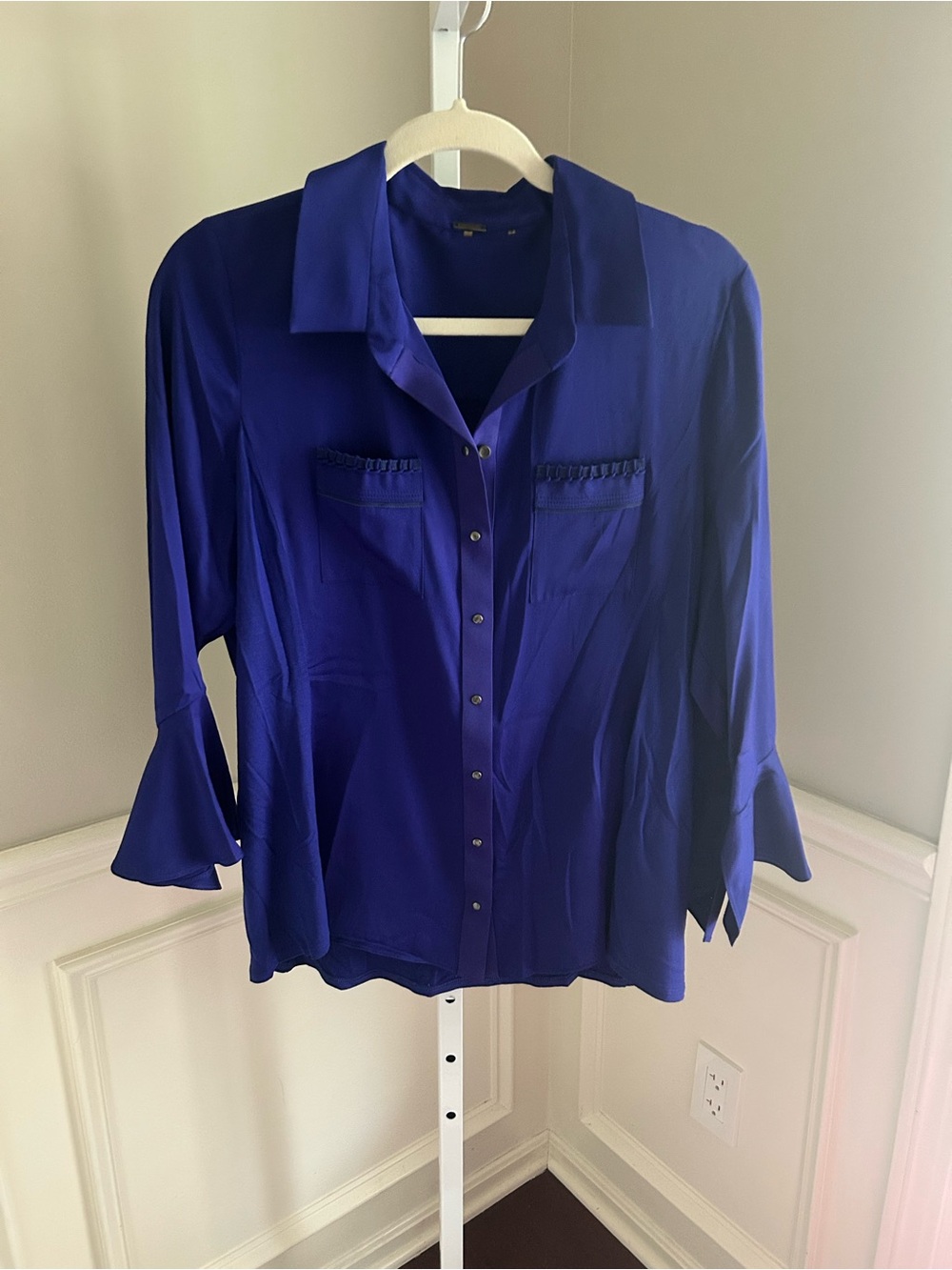 Elie Tahari Cobalt Blue Button-Down Blouse